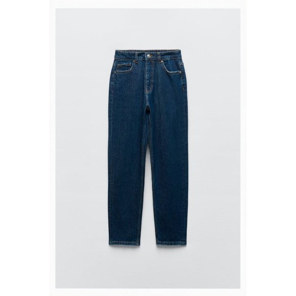 NWT Zara MOM FIT AUTHENTIC Z1975 JEANS DEEP BLUE - Picture 1 of 1